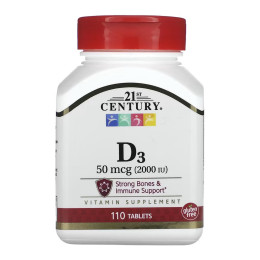 D3 50 mcg (2000 IU) - 110 tabs 21st Century