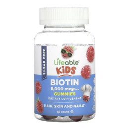 Biotin 5,000mcg Kids Sugar Free - 60 gummies Lifeable