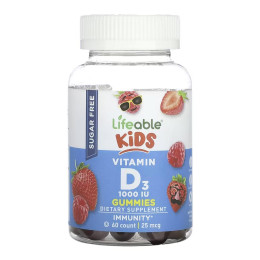 Vitamin D Kids Sugar Free - 60 gummies Lifeable