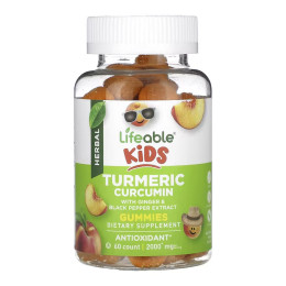 Turmeric Curcumin with Ginger & Black Pepper Extract Kids - 60 gummies Lifeable