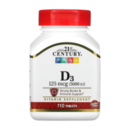 D3 125 mcg (5000 IU) - 110 tabs 21st Century