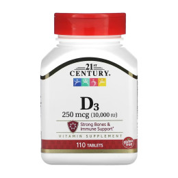 D3 250 mcg (10,000 IU) - 110 tabs 21st Century