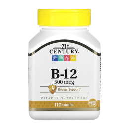 B-12 500 mcg - 110 tabs 21st Century