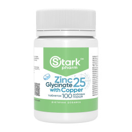 Zinc Glycinate 25 with Copper - 100 tabs Stark Pharm