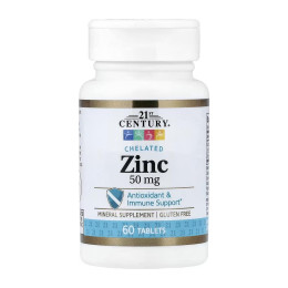 Zinc Chelated 50 mg - 60 tabs 21st Century