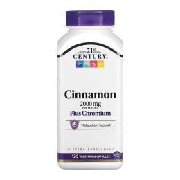 Cinnamon Plus Chromium - 120 vcaps 21st Century