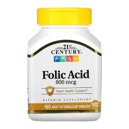 Folic Acid 800 mcg - 180 tabs 21st Century