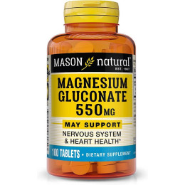 Магний Mason Naturals Magnesium Gluconate, 100 Tablets (30 mg per Tablet)