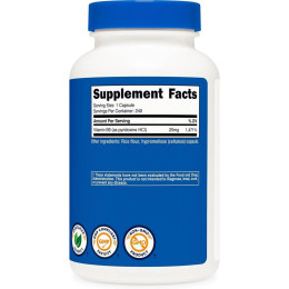 Вітамін B6 Nutricost Vitamin B6, Pyridoxine HCl, 25 mg, 240 Capsules
