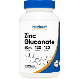 Цинк Nutricost Zinc Gluconate, 50 mg, 120 Capsules Nutricost