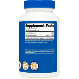 Цинк Nutricost Zinc Gluconate, 50 mg, 120 Capsules Nutricost