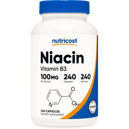 Ніацин Nutricost Niacin, 100 mg, 240 Capsules