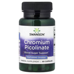 Хром піколінат Swanson Chromium Picolinate 200 мкг 60 капсул Swanson