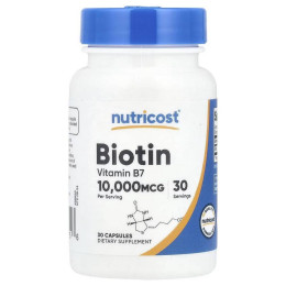 Біотин Nutricost Biotin, 10,000 mcg, 30 Capsules