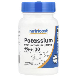 Калій Nutricost Potassium, 99 mg, 30 Capsules