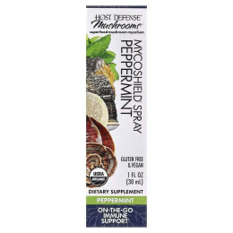 Спрей с мятой для иммунной поддержки Host Defense Mushrooms, MycoShield® Spray, Peppermint 30 ml Host Defense
