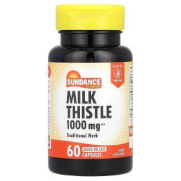 Комплекс экстракта семян расторопши Sundance Vitamins Milk Thistle, 1,000 mg, 60 Quick Release Capsules