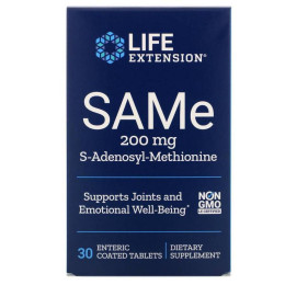 S-аденозил-метіонін Life Extension SAMe (Disulfate Tosylate), 200 mg, 30 Enteric Coated Tablets Life Extension