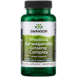 Витамины Adaptogenic Herbal Complex with Rhodiola, Ashwagandha & Ginseng 60 Caps Swanson