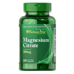 Магный Magnesium Citrate 100mg 100 caplets Puritan's Pride