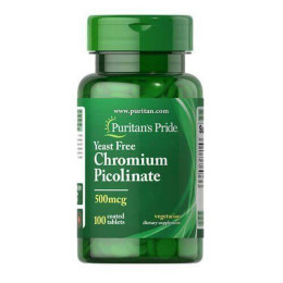 Пиколинат хрома Chromium Picolinate 500 mcg Yeast Free 100tabl Puritan's Pride