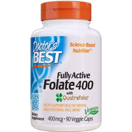 Fully Active Folate 400 with Quatrefolic 400 mcg 90 Veggie Caps Doctor's Best