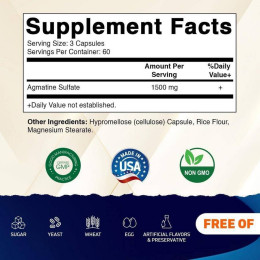 Agmatine Sulfate, 180 Vegetable Capsules (500 mg per Capsule)