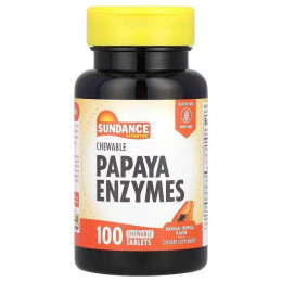 Экстракт папаи Sundance Vitamins Chewable Papaya Enzymes, Natural Tropical , 100 Chewable Tablets