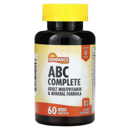 Мультивитаминно-минеральный комплекс Sundance Vitamins ABC Complete, Adult Multivitamin & Mineral Formula, 60 Coated Caplets