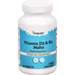 Vitamin D3 & K2 Melts, Natural Cherry, 60 Tablets Vitacost