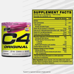Предтренировочный комплекс Cellucor C4 Original New 246g 30 Servings (Grape Popsicle) Cellucor