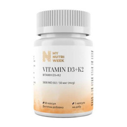 Вітамін D3 + K2 My Nutri Week D3+K2 5000 МО — 60 caps