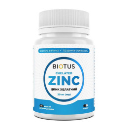 Цинк Biotus Chelated Zinc 25 mg — 60 caps