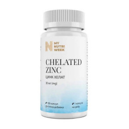 Цинк MyNutriWeek Chelated zink, 30 мг 100 кап