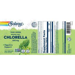 True Herbs, Broken Cell Chlorella, 410 mg, 100 Vegcaps Solaray