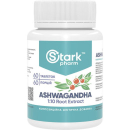 Ашваганда Stark Pharm Ashwagandha 1:10 Root Еxtract 500 мг 60 tabl Stark Pharm