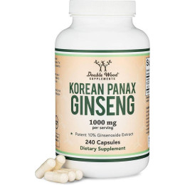 Женьшень Double Wood Supplements Korean Panax Ginseng 1000 mg — 240 caps