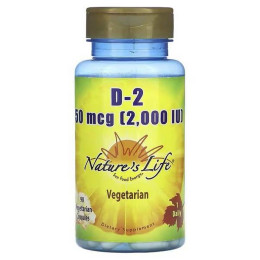 Вітамін D2 Nature’s Life Vitamin D-2 50 mcg (2000 IU) — 90 Vegetarian Capsules Nature's Life