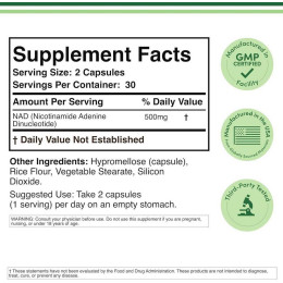 Антивозрастной комплекс Double Wood Supplements Liposomal NAD 500 mg — 60 caps Double Wood Supplements