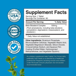 Бета-ситостерол Nature's Craft Beta Sitosterol, 500 mg, 60 Tablets
