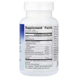Ресвератрол с экстрактом красного вина Planetary Herbals Resveratrol With Red Wine Extract, 60 Tablets Planetary Herbals