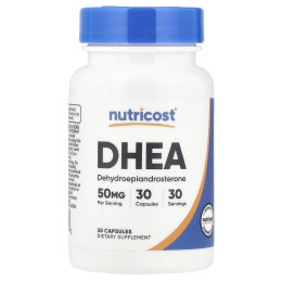 Дегідроепіандростерон Nutricost DHEA, 50 mg, 30 Capsules