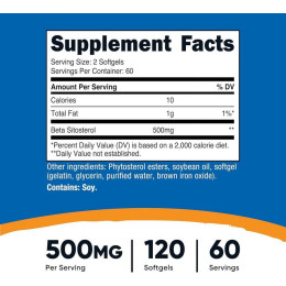 Бета-ситостерол Nutricost Beta Sitosterol, 120 Softgels (250 mg per Softgel) Nutricost