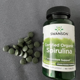 Certified Organic Spirulina 500 mg 180 Tabs Swanson