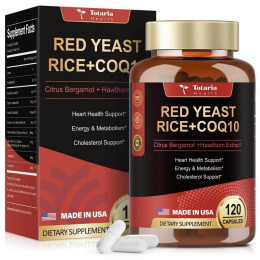 Красный дрожжевой рис с коэнзимом Q10 Totaria Health Red Yeast Rice + COQ 10 120 caps 60 serv
