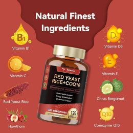 Красный дрожжевой рис с коэнзимом Q10 Totaria Health Red Yeast Rice + COQ 10 120 caps 60 serv