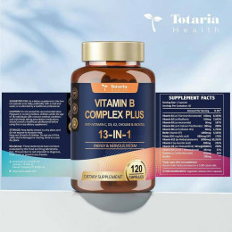 Комплекс витаминов группы B Totaria Health Vitamin B Complex Plus 13 in 1 120 caps 60 serv