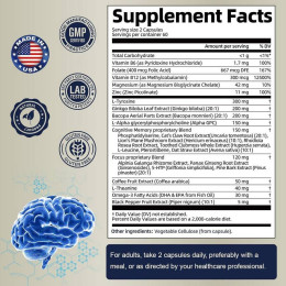 Комплекс для поддержания работы мозга Totaria Health Neuro Memory & Focus 25 in 1 120 caps 60 serv