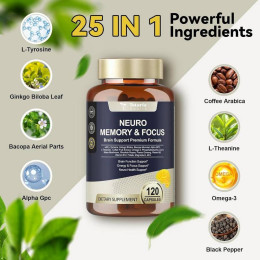 Комплекс для поддержания работы мозга Totaria Health Neuro Memory & Focus 25 in 1 120 caps 60 serv