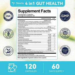 Для поддержки пищеварительной системы Totaria Health Gut Health 120 caps 60 serv